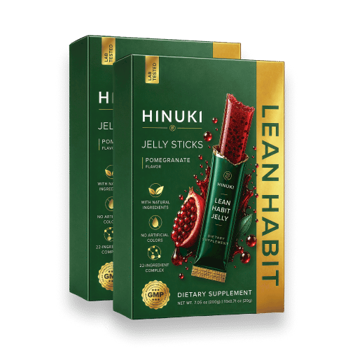 Hinuki 2 packs bundle — two green Lean Habit jelly stick boxes